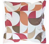 Taie d'oreiller 65x65 cm en 100% percale de coton MODULO blanc acajou