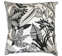 Taie d'oreiller 65x65 cm percale de coton ALBA beige/noir
