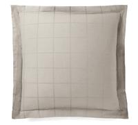 Taie d'oreiller 65x65 cm satin CONCERTO carreaux beige Lin