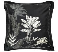 Taie d'oreiller 65x65 cm satin de coton CAYENNE noir Ebène