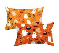 Taie D'oreiller 70x90cm Lot de 2 Housse de Coussin Citrouille Taie Oreiller Rectangulaire Automne Housse Oreiller avec Fermeture Éclair Invisible pour Decoration Maison Canapé, Halloween,Model106
