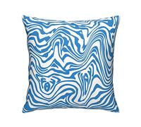 Taie d'oreiller Abstract Blue Stripes Wild Animal Skin Texture Art Design Taies D'Oreillers Luxe Taie Coussin pour Extérieur Jardin Salon Patio 45X45 CM