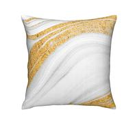 Taie d'oreiller Abstract Marble with Golden Texture Natural Stone Beautiful Design Taies D'Oreillers Confortable Taie Coussin pour Salon Extérieur Jardin Chambre 45X45 CM