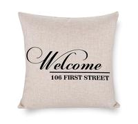 Taie d'oreiller Adresse Personnalisée Bienvenue À La Ferme Housse De Coussin Résistant Protege Oreiller Respirant Housse Oreiller pour Balcon Bureau Chambre 45X45CM