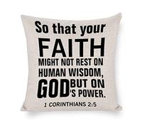 Taie d'oreiller afin Que Votre Foi Ne Repose Pas sur La Sagesse Humaine, mais sur La Puissance De Dieu. Protege Oreiller Respirant Housse Oreiller Confortable Housse De Coussin pour 45X45CM