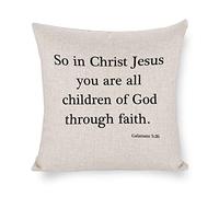 Taie d'oreiller Ainsi, en Jésus-Christ, Vous Êtes Tous Enfants De Dieu par La Foi. Galates 3 À 26 Housse Oreiller Confortable Protege Oreiller Décoratif Housse De Coussin pour Balcon 45X45CM
