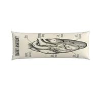 Taie d'oreiller Anatomie du cœur Noir et Blanc, Decorative Housse De Coussin Canapé Taie Oreiller pour Maison Salon Chambre, 51 x 152 cm
