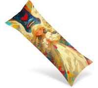 Taie d'oreiller Ange 160x50 cm Grande Housse Coussin Fille pour Coussin Canape Decoration avec Fermeture éclair Invisible, Long Body Pillow Case Décoration pour Salons Chambres, Cadeaux Femmes 1Y-1424
