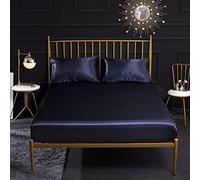 Taie d'oreiller, argenté en tôle ajustée en Argent Couleur Solide draps Queen Satin pour lit de Lits Doubles taies d'oreiller, 7,2pillowcase 50x100cm