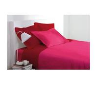 Taie d'oreiller - ATMOSPHERA - 50 x 70 cm - Fuchsia - Coton naturel - Lavable à 60°