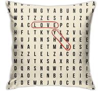 Taie D'oreiller Avec Mots Croisés Love You, Taie D'oreiller Décorative Pour La Maison, Pour Canapé, 18x18 Pouces