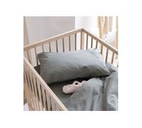 Taie d'oreiller bébé coton lavé 40x60 - Kaki