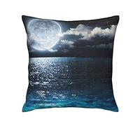 Taie d'oreiller Blue Vast Bright Moon Night Landscape Painting Housse d'oreiller Moderne Taies Oreiller pour Maison Chambre Salon 45X45 CM