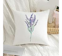 Taie d'oreiller Bouquet De Lavande Aquarelle, Fleurs À La Main, Composition Blanche Dessinée, Style Vintage, Nature, Fleur Française Housse Oreiller Moderne Protege Oreiller pour 45X45CM
