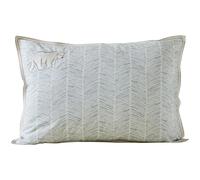 Taie d'oreiller brodée 50x70 cm en percale de coton SPITZBERG bleu céladon