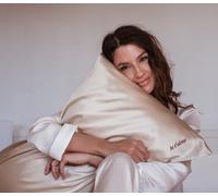 Taie d'oreiller brodée en soie 51x76