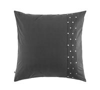 Taie d'oreiller brodée Plis religieuses Anthracite 63x63 cm