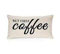 Taie d'oreiller But First Coffee Housse De Coussin Doux Et Confortable Taies D'Oreillers Infroissable Housse Oreillers pour Chambre Salon Linge De Lit L