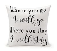 Taie d'oreiller Cadeaux Inspirants Et Encourageants pour Remonter Le Moral: Où Tu Iras, J'Irai ; Où Tu Resteras, Je Resterai (Modèle) Housse Oreiller Résistant Housse De Coussin pour 45X45CM