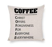 Taie d'oreiller Café, Le Christ Offre Le Pardon À Tous, Partout, Noël Protege Oreiller Confortable Housse De Coussin Décoratif Housse Oreiller pour Bureau Canapé Chambre 45X45CM