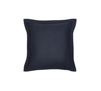 - Taie d'oreiller carrée à volant plat - 100% coton BIO - 63 x 63 cm - Bleu navy