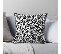 Taie d'oreiller carrée calligraphie arabe abstraite, polyester, lin, velours, fermeture éclair, décoration pour la maison