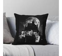 Taie d'oreiller carrée Frankenstein Horror Monsters en polyester et lin avec fermeture éclair