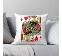 Taie d'oreiller carrée Jack of Hearts Card Deck Casino Poker Housse de coussin en polyester et lin Motif velours