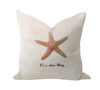 Taie d'oreiller C'est Une Chose De Rivage, des Coquillages D'Étoiles De Mer Rustiques Housse Oreiller Respirant Protege Oreiller Résistant Housse De Coussin pour Balcon Canapé Bureau 45X45CM