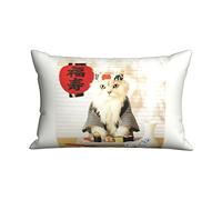 Taie d'oreiller Chat Sushi Chaton Japonais Mignon Drôle Taies Doreiller Lavable Modernes Housses Coussins De Voiture, pour Voiture, Salon, Canapé, 40x60cm