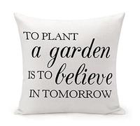 Taie d'oreiller Citations Inspirantes Et Positives: Planter Un Jardin, C’Est Croire en Demain. Effets Anti-Rides. Protege Oreiller Respirant Housse De Coussin Housse Oreiller pour 45X45CM
