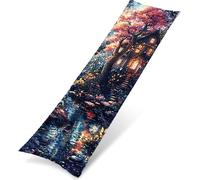 Taie d'oreiller corps Velours 30 x 90 cm, Housse de Traversin Décorative Chaude et Moelleuse, Taie longue La Maison Des Arbres Idéal pour Canapé ou Lit, Impression double face, Decoration Senko K0Z195