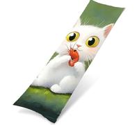 Taie d'oreiller Corps Velours 30 x 90 cm, Housse de Traversin Décorative Chaude et Moelleuse, Taie Longue Chat Idéal pour Canapé ou Lit, Impression Double Face, Cadeau Decoration Écrevisses K0Z-165