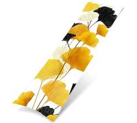 Taie d'oreiller Corps Velours 30 x 90 cm, Housse de Traversin Décorative Chaude et Moelleuse, Taie Longue Les Feuilles Idéal pour Canapé ou Lit, Impression Double Face, Cadeau Decoration Jaune K0Z-93