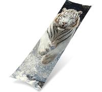 Taie d'oreiller Corps Velours 30 x 90 cm, Housse de Traversin Décorative Chaude et Moelleuse, Taie Longue Le Tigre Idéal pour Canapé ou Lit, Impression Double Face, Cadeau Decoration Hiver K0Z-279