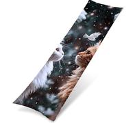 Taie d'oreiller Corps Velours 30 x 90 cm, Housse de Traversin Décorative Chaude et Moelleuse, Taie Longue Chat Idéal pour Canapé ou Lit, Impression Double Face, Cadeau Femme Decoration Oiseaux K0Z-39