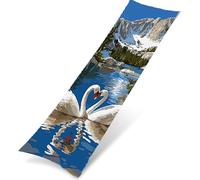 Taie d'oreiller corps Velours 30 x 90 cm, Housse de Traversin Décorative Chaude et Moelleuse, Taie longue Montagne De Neige Idéal pour Canapé ou Lit, Impression double face, Decoration Le Cygne K0Z171