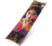 Taie d'oreiller corps Velours 40 x 120 cm, Housse de Traversin Décorative Chaude et Moelleuse, Taie longue Japon Idéal pour Canapé ou Lit, Impression double face, Cadeau Femme Decoration Geisha K0Z326