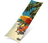 Taie d'oreiller Corps Velours 60 x 180 cm, Housse de Traversin Décorative Chaude et Moelleuse, Taie Longue Les Cocotiers Idéal pour Canapé ou Lit, Impression Double Face, Decoration Parapluie K0Z-269