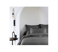 Someo - Taie d'oreiller Coton Percale Anthracite 50x70 - SOMEO - Uni - 1
