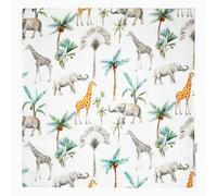 Taie d'oreiller en coton réversible safari safari, vert, gris, blanc 63X63