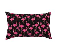 Taie d'oreiller courte en peluche avec imprimé flamants roses 91 x 50 cm avec fermeture éclair dissimulée 91 x 50 cm