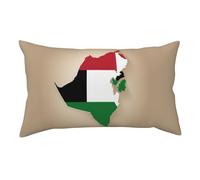 Taie d'oreiller courte en peluche imprimée drapeau des Émirats arabes unis Map01, housse de coussin douce et confortable 91 x 50 cm avec fermeture éclair dissimulée 91 x 50 cm