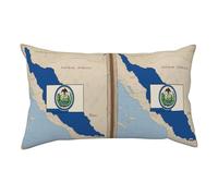 Taie d'oreiller courte en peluche imprimée drapeau du Nicaragua Map01 - Housse de coussin douce et confortable 91 x 50 cm avec fermeture éclair dissimulée 91 x 50 cm