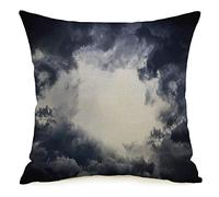 Taie d'oreiller Coussin Trou Foncé Dramatique Big Storm Fenêtre Majestueux Orage Portail Empyrean Gris Nuages Ciel Abstrait Cosy Lin Carré Décoratif Housses de Coussin pour Canapé Lit 18x18 Pouces