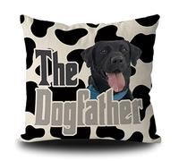 Taie d'oreiller Cow Print Labrador Dog The Dogfather Housse De Coussin Confortable Housse Oreiller Résistant Protege Oreiller pour Bureau Salon Chambre 45X45CM