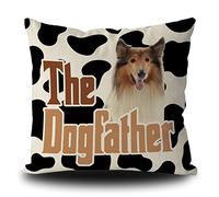 Taie d'oreiller Cow Print Rough Collie Dog The Dogfather Housse De Coussin Confortable Housse Oreiller Résistant Protege Oreiller pour Chambre Salon Jardin 45X45CM