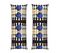 Taie d'oreiller de corps imprimée bowling 50,8 x 152,4 cm, taie d'oreiller longue avec fermeture éclair