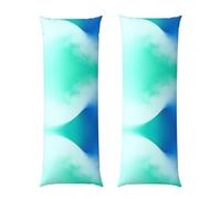 Taie d'oreiller de transition vert-bleu 50,8 x 152,4 cm en peluche ultra douce avec fermeture éclair dissimulée pour dormir