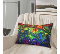 Taie d'oreiller décorative 35,6 x 50,8 cm - Taies d'oreiller douces et confortables avec fermeture éclair - Arc-en-ciel - Convient pour les oreillers biologiques